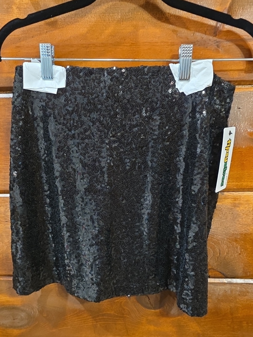 Sequined Black Mini Skirt